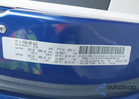 2018 Chrysler Pacifica Touring L Plus z USA, uszkodzony, nr VIN 2C4RC1EG4JR257745